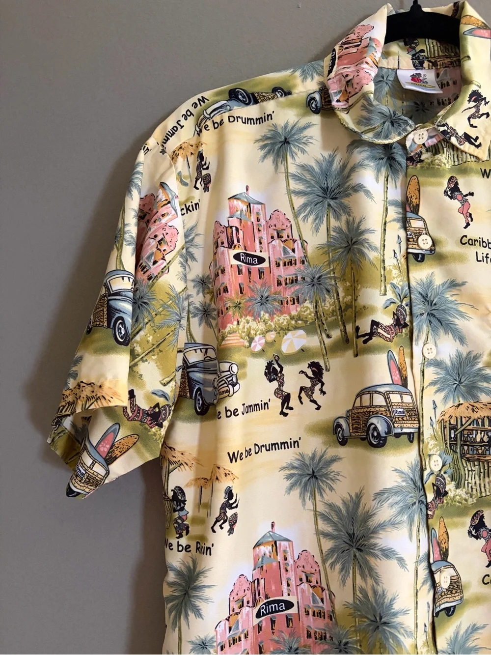 Rima Caribbean Life Casual Button Down Shirt Short Sleeve Tropical Beach Resort - Picture 5 of 11